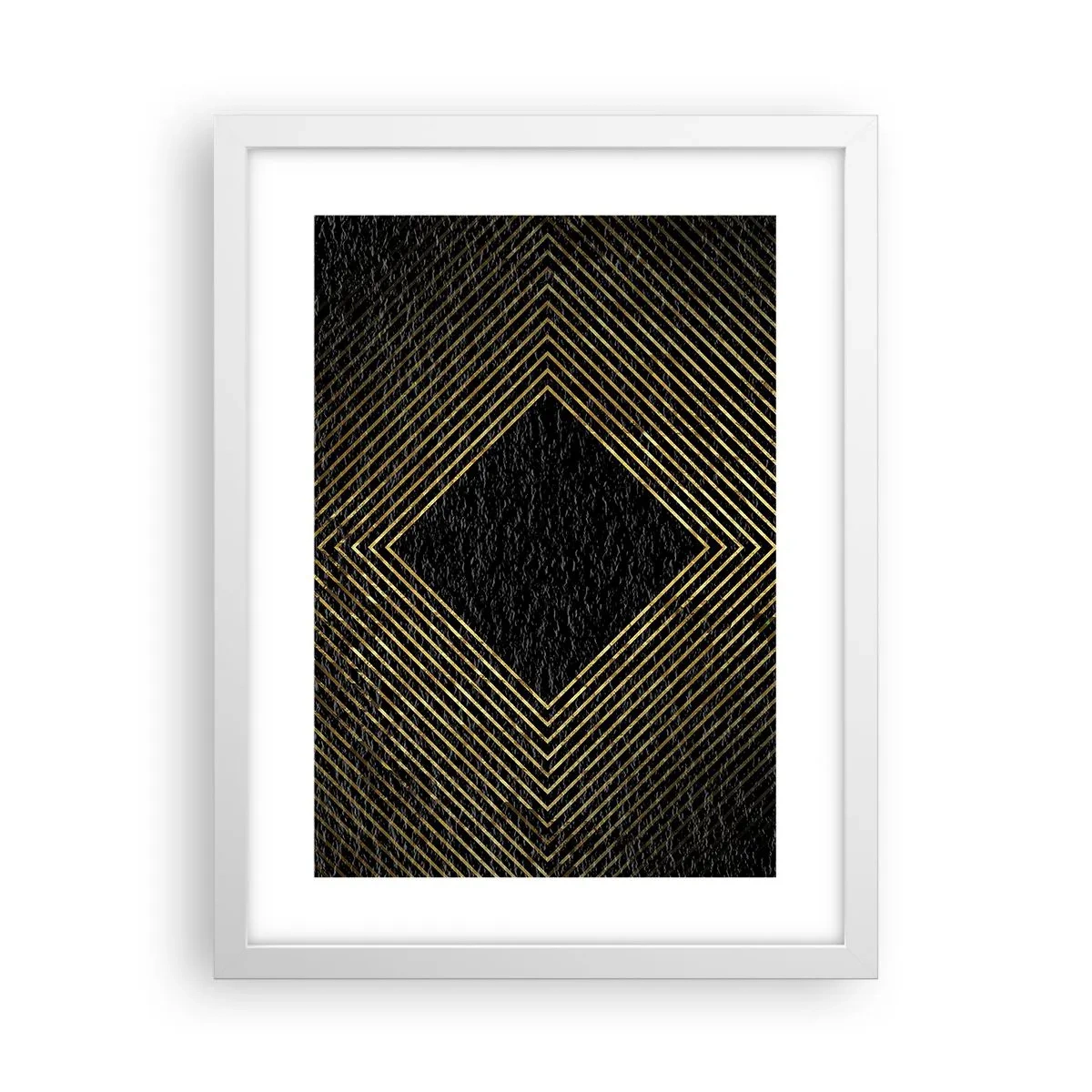 Poster in einem weißen Rahmen - Geometrie im glamourösen Stil - 30x40 cm