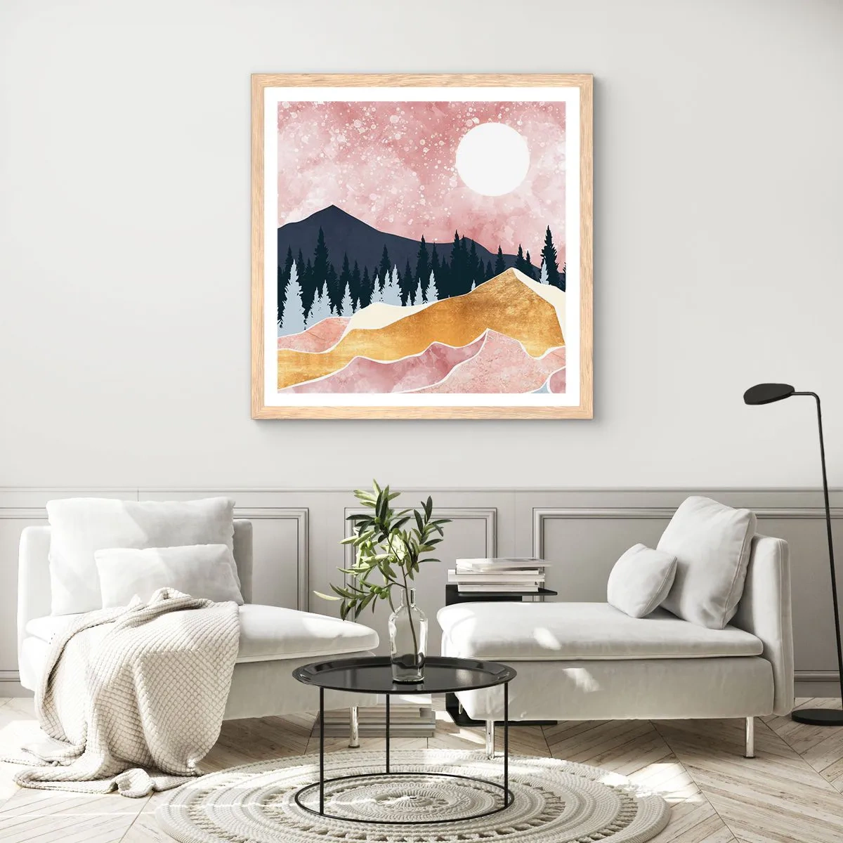 Poster in einem Rahmen aus heller Eiche - Nachtwache - 60x60 cm