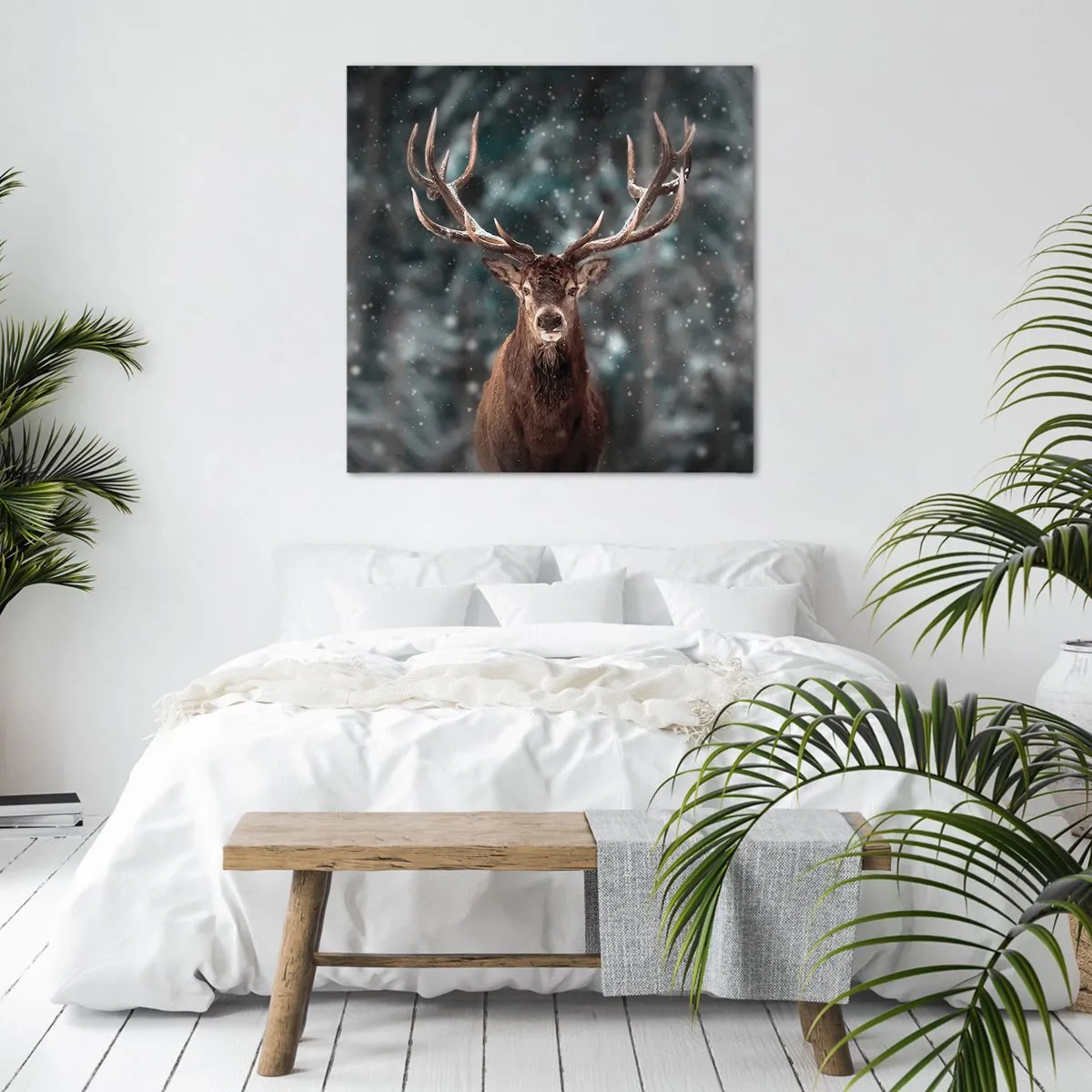 Bild auf Leinwand - Leinwandbild - Gekrönter König des Waldes - 70x70 cm