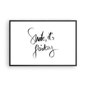 Poster in einem schwarzem Rahmen - Echte Freude - 91x61 cm