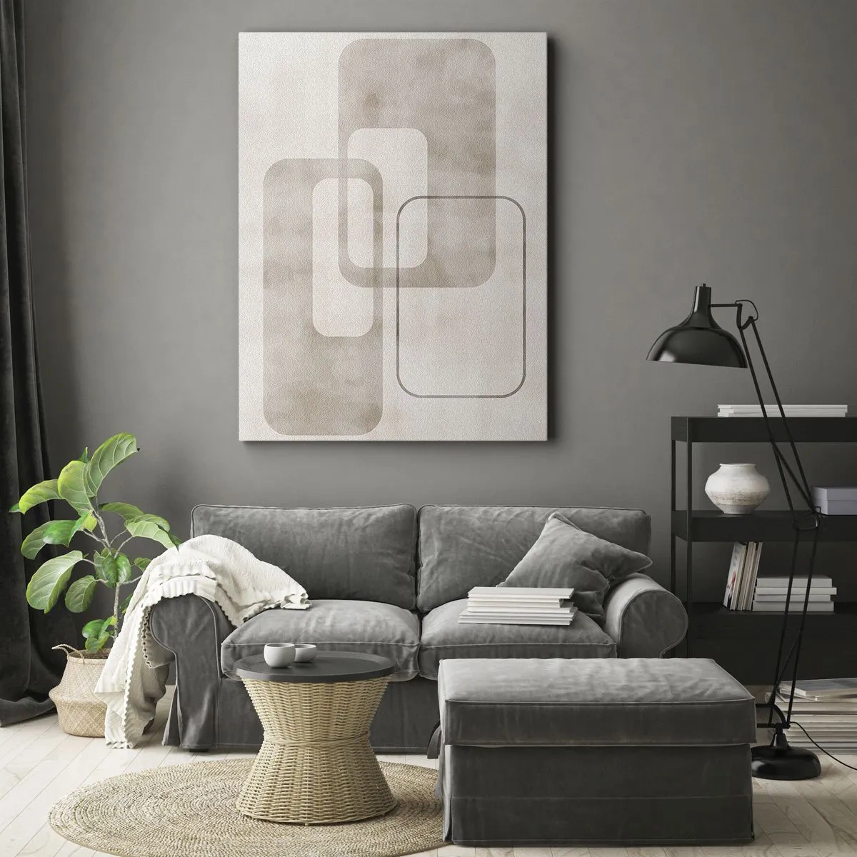 Bild auf Leinwand - Leinwandbild - Geometrische Fuge - 55x100 cm