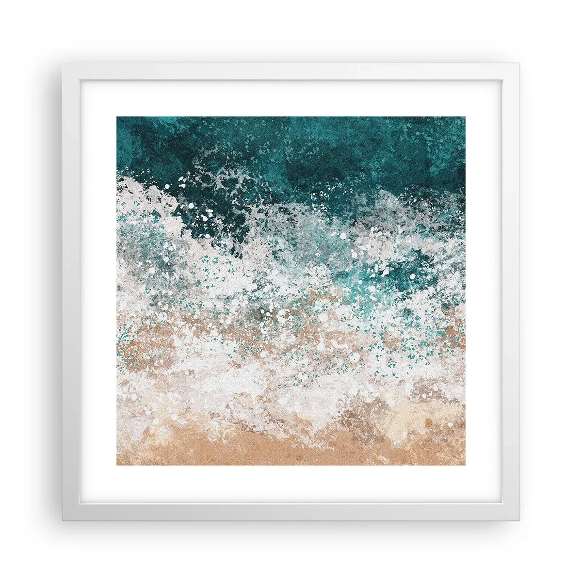 Poster in einem weißen Rahmen - Meeresgeschichten - 40x40 cm