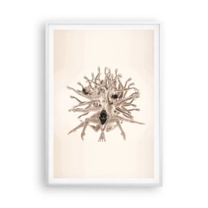 Poster in einem weißen Rahmen - Aufblühen im Tanz - 70x100 cm