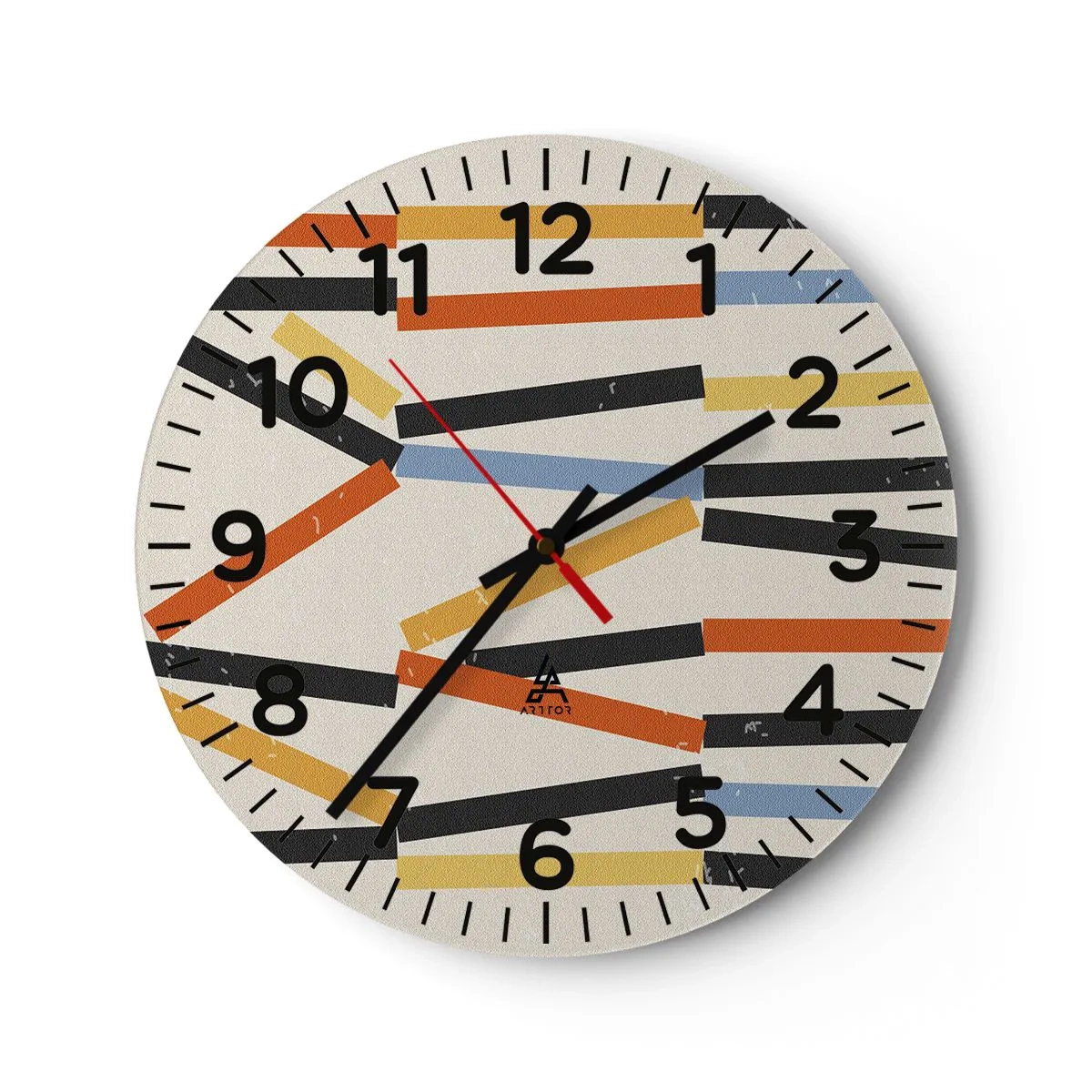 Wanduhr - Glasuhr - Komposition auf der Ebene - 40x40 cm
