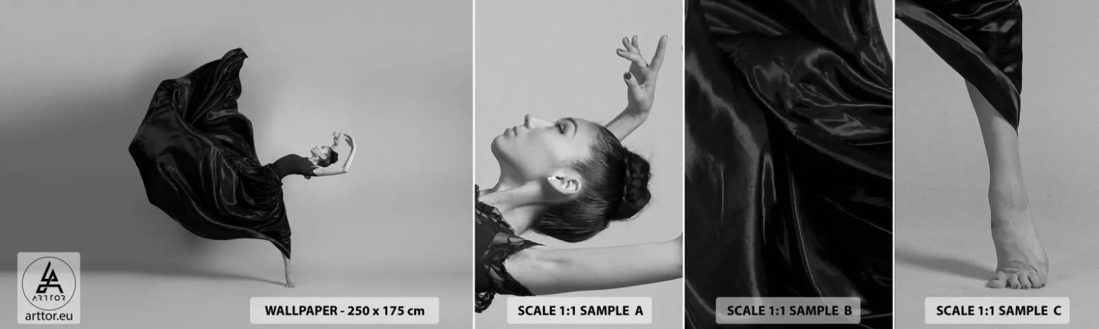 Fototapeten Muster Selbstklebend Deluxe Sticker - Beflügelt durch die Musik - Tanzen, Frau, Tänzer - 100x30 cm