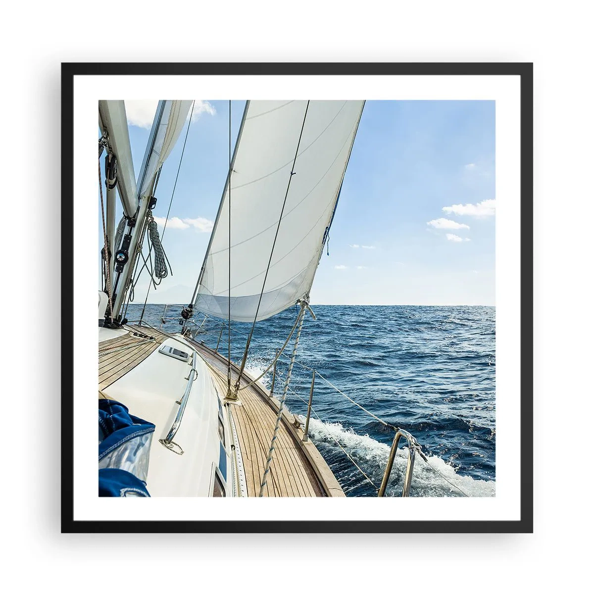 Poster in einem schwarzem Rahmen - Ahoi, Abenteuer - 60x60 cm