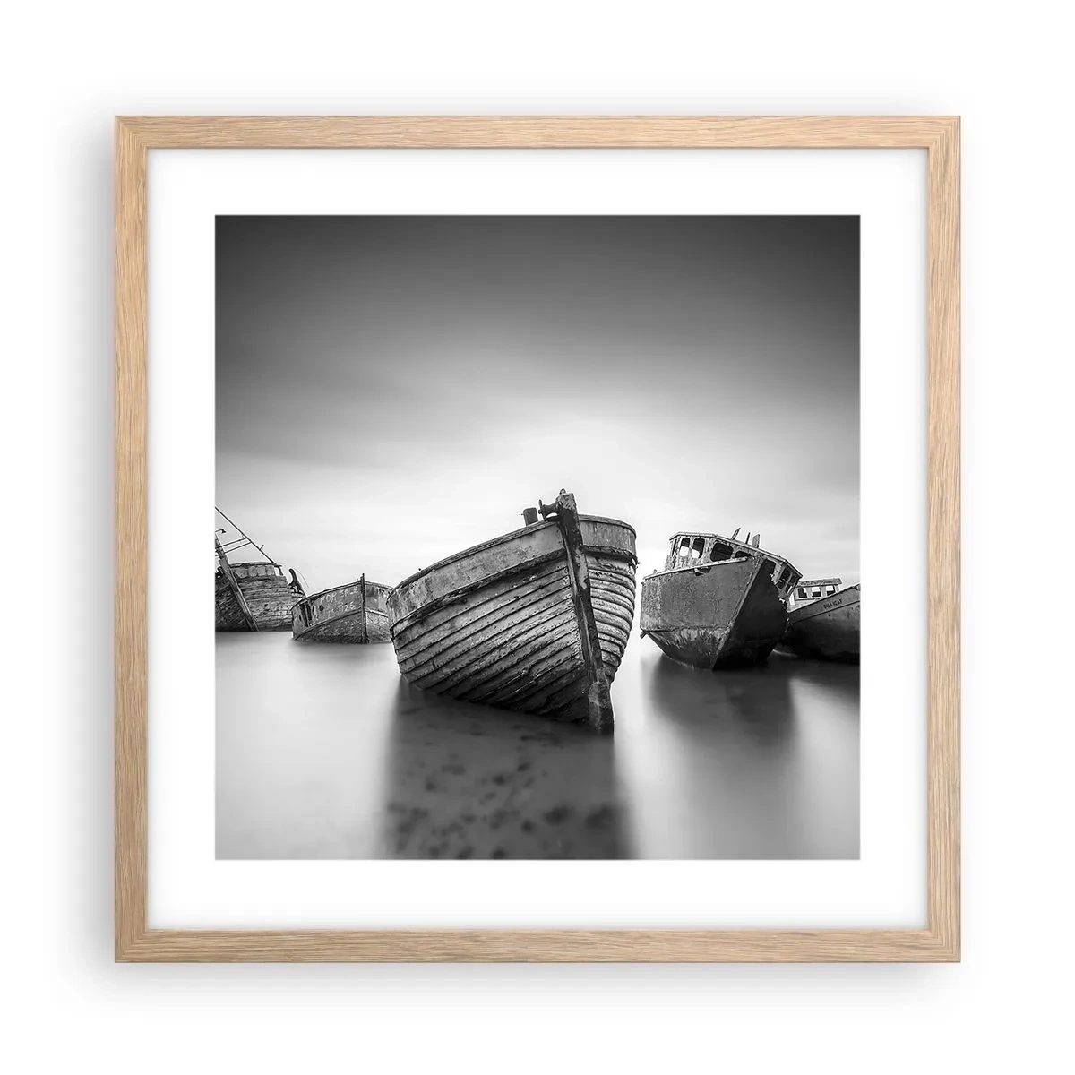 Poster in einem Rahmen aus heller Eiche - Nur Erinnerungen ... - 40x40 cm