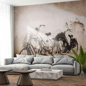 Selbstklebende Fototapete Deluxe Sticker - Der unvergessliche Charme der Vergangenheit - Fahrrad, Reise, Jahrgang - 500x350 cm