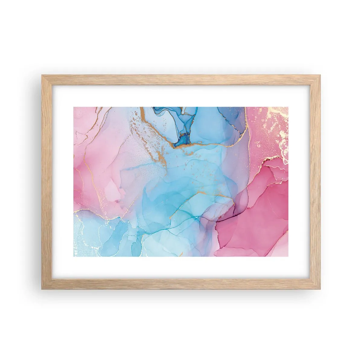 Poster in einem Rahmen aus heller Eiche - Begegnung und Durchdringung - 40x30 cm