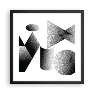 Poster in einem schwarzem Rahmen - Winkel und Ovale - 40x40 cm