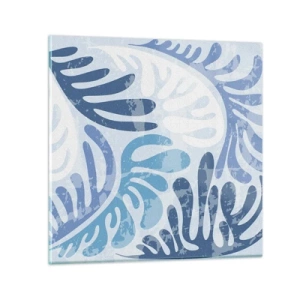 Glasbild - Bild auf glas - Blaue Farne - 30x30 cm