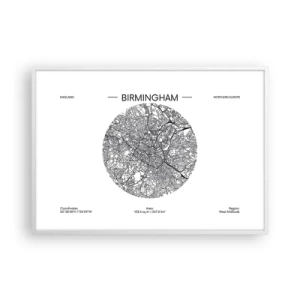 Poster in einem weißen Rahmen - Anatomie von Birmingham - 100x70 cm