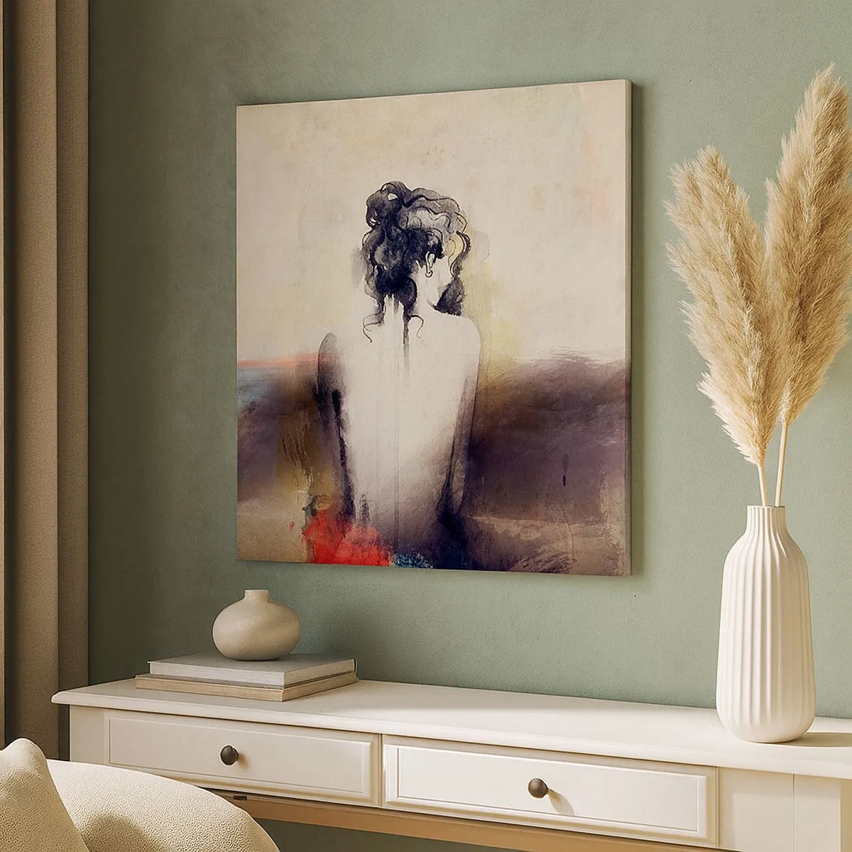 Bild auf Leinwand - Leinwandbild - Glatte Linien, ovale Formen - 30x30 cm