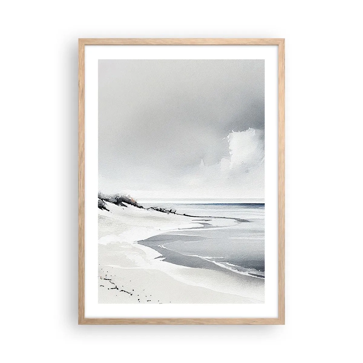 Poster in einem Rahmen aus heller Eiche - Für immer zusammen - 50x70 cm