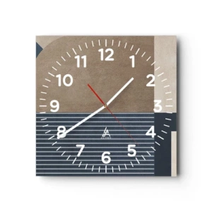 Wanduhr - Glasuhr - Komposition aus Einfachheit und Rundheit - 30x30 cm