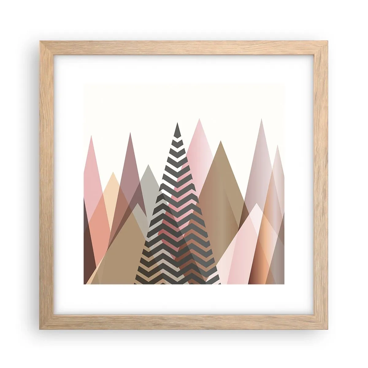 Poster in einem Rahmen aus heller Eiche - Pyramidale Aussicht - 30x30 cm