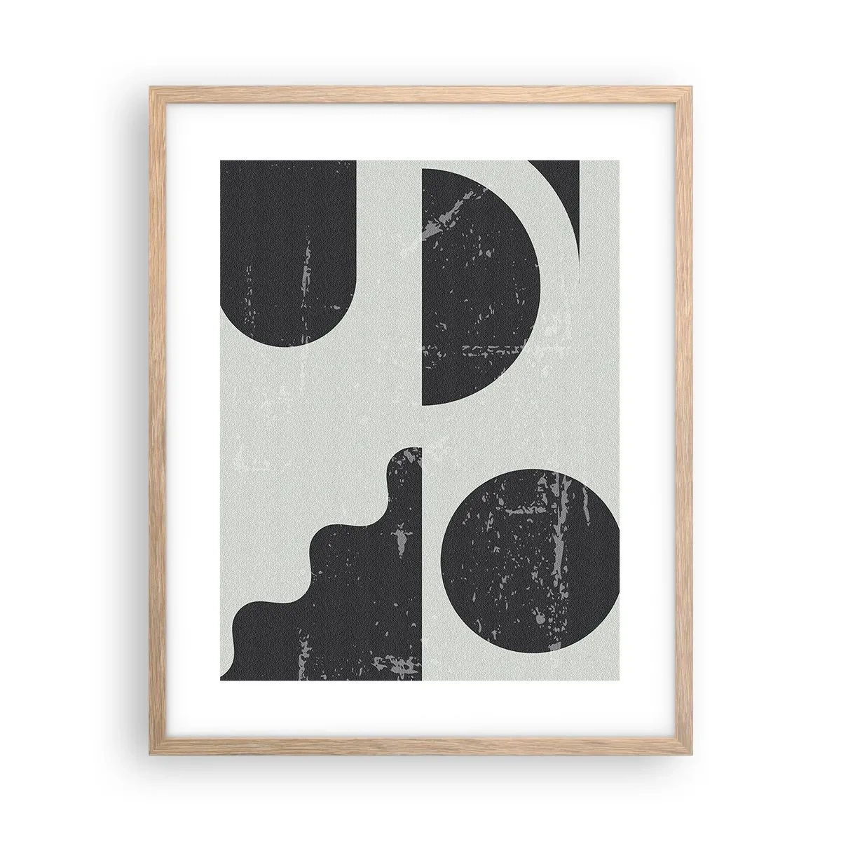Poster in einem Rahmen aus heller Eiche - Komposition oben und unten - 40x50 cm