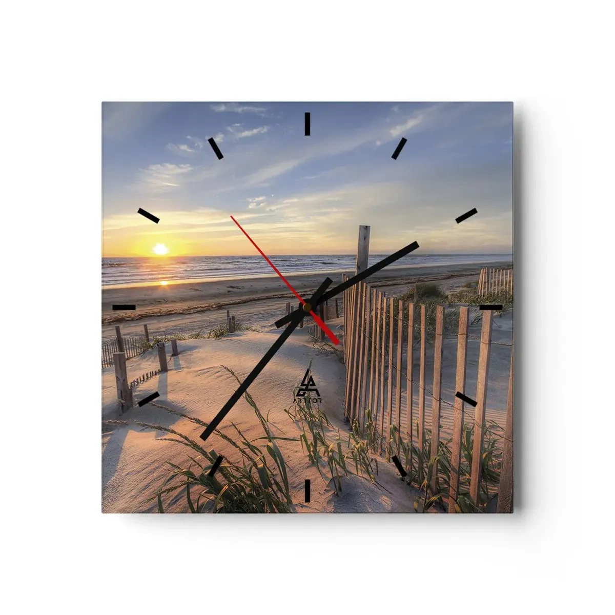 Wanduhr - Glasuhr - Schein und Schatten des Windes - 40x40 cm