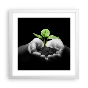 Poster in einem weißen Rahmen - Ich liebe die Natur, ich beschütze sie - 40x40 cm