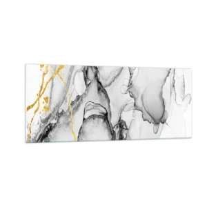 Glasbild - Bild auf glas - Komposition mit Goldmotiv - 100x40 cm