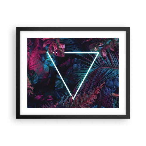 Poster in einem schwarzem Rahmen - Garten im Disco-Stil - 50x40 cm