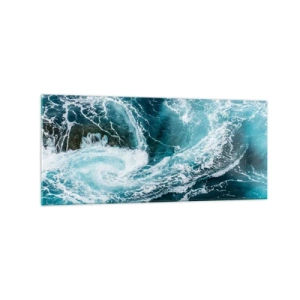 Glasbild - Bild auf glas - Dynamischer Ozeanstrudel - 120x50cm - Das Tor zum Mittelpunkt der Erde - Moderne Wanddekoration für Wohnzimmer und Schlafzimmer ARTTOR
