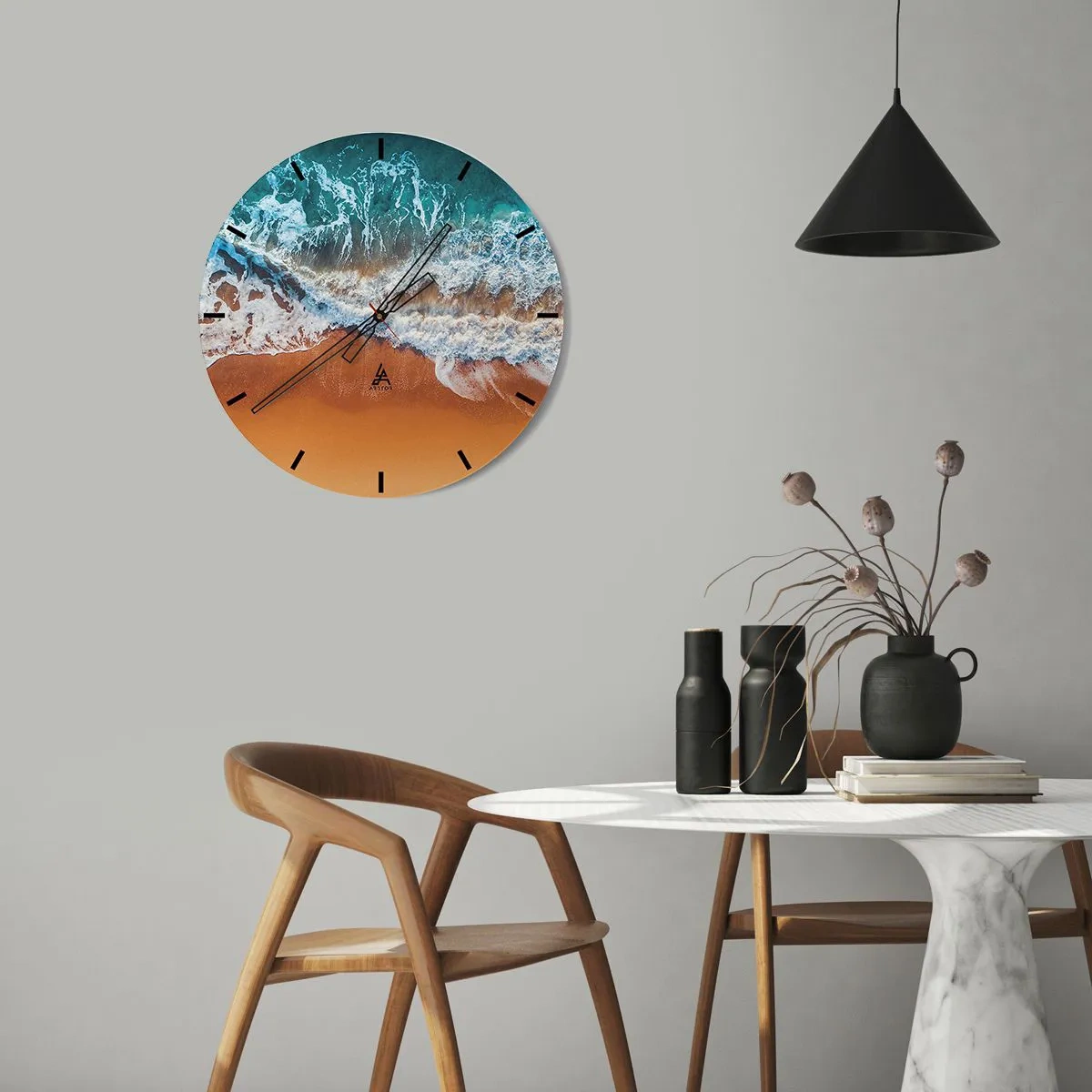 Wanduhr - Glasuhr - Immer Hand in Hand - 30x30 cm