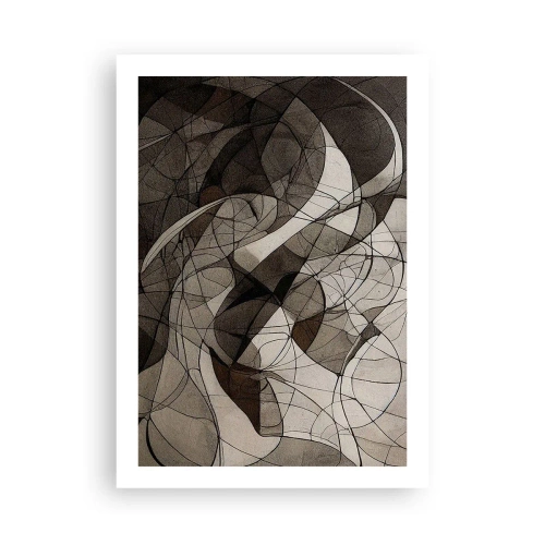 Poster - Abstrakte Komposition aus geometrischen Linien und Formen - 50x70cm - Zirkulation von Erdfarben - Moderne Wanddekoration für Wohnzimmer und Schlafzimmer ARTTOR
