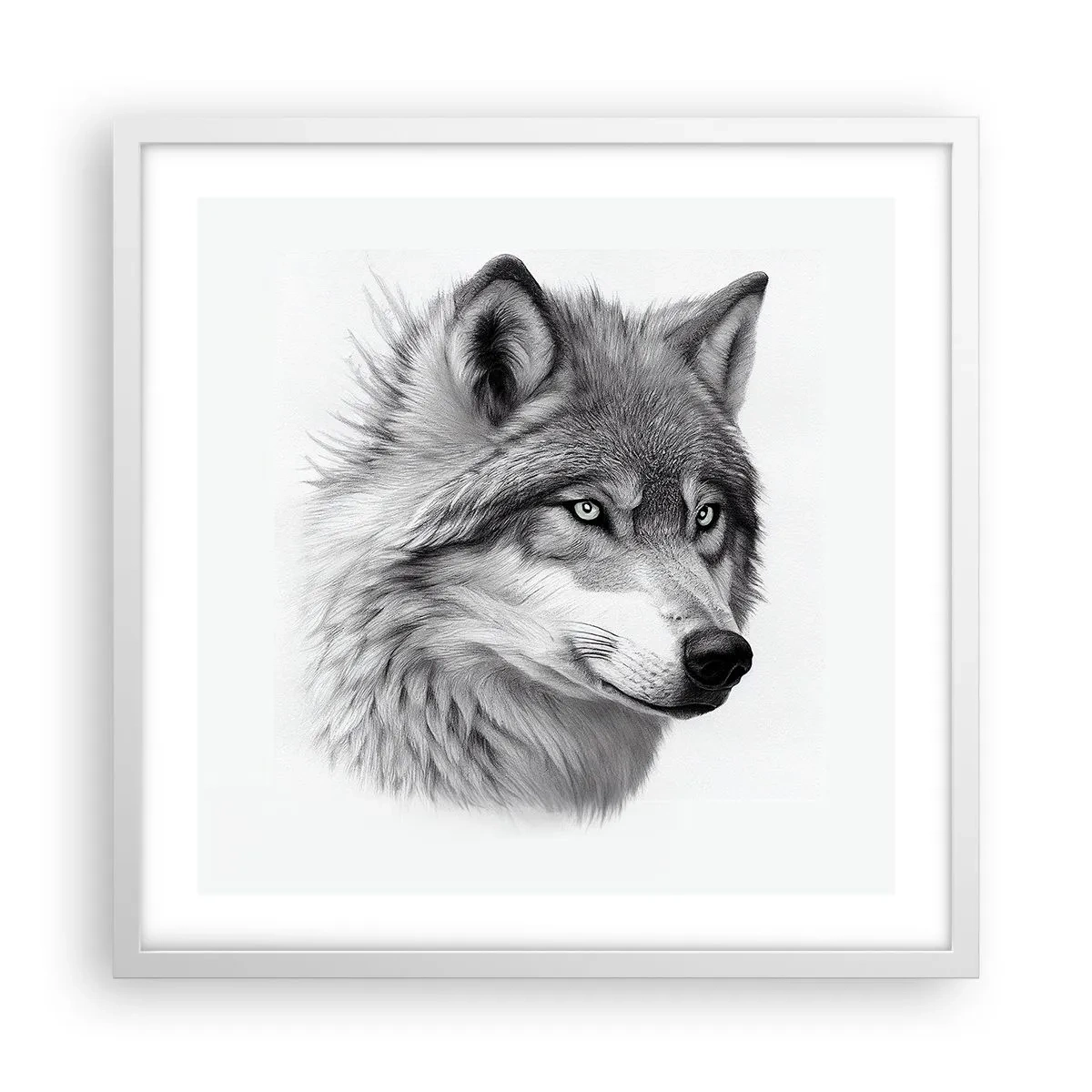 Poster in einem weißen Rahmen - Alpha – ohne Zweifel - 50x50 cm