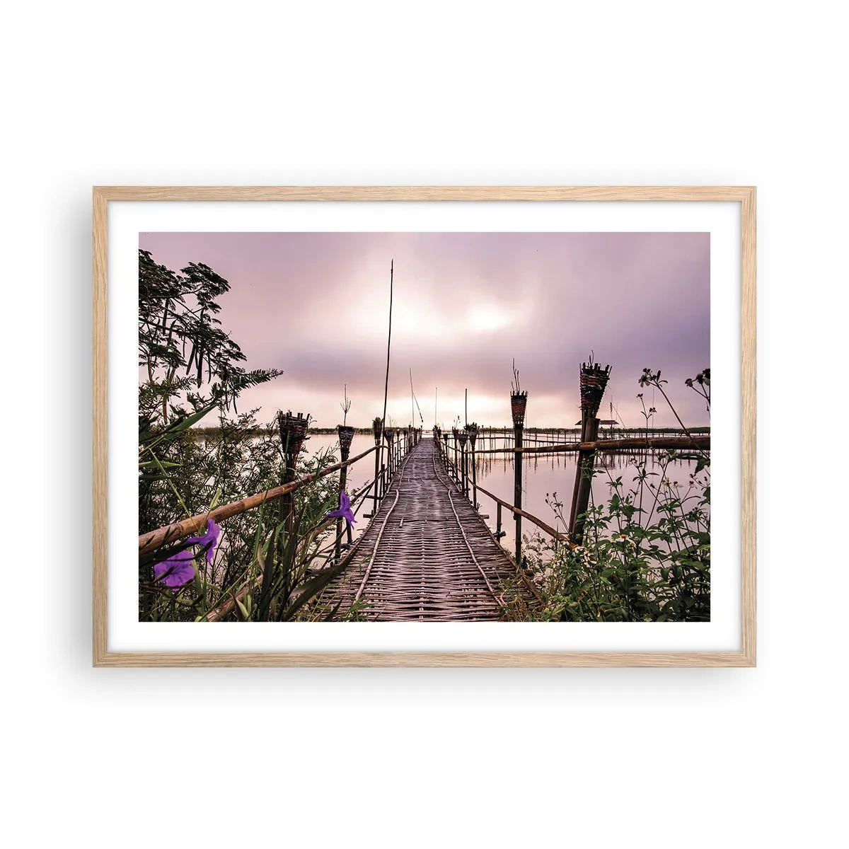 Poster in einem Rahmen aus heller Eiche - Frieden und Ruhe Asiens - 70x50 cm