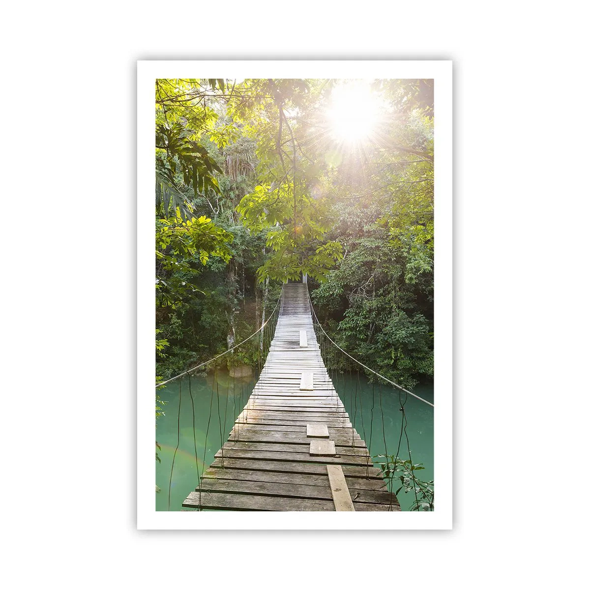 Poster - Über das azurblaue Wasser zum azurblauen Wald - 61x91 cm