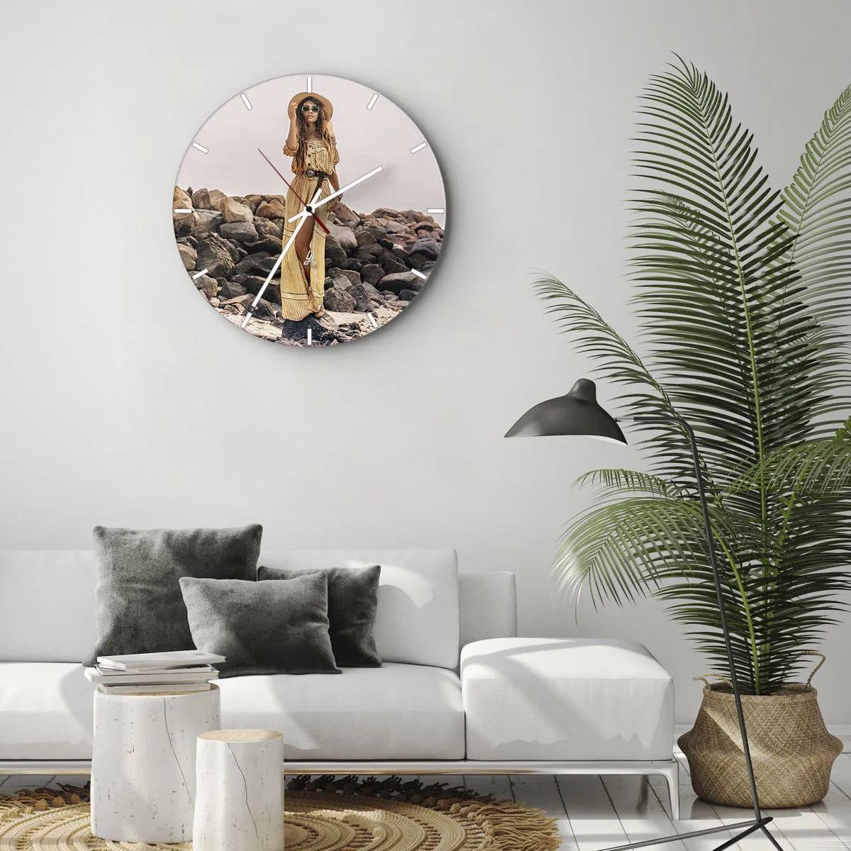 Wanduhr - Glasuhr - Die Magie der Steine - 40x40 cm