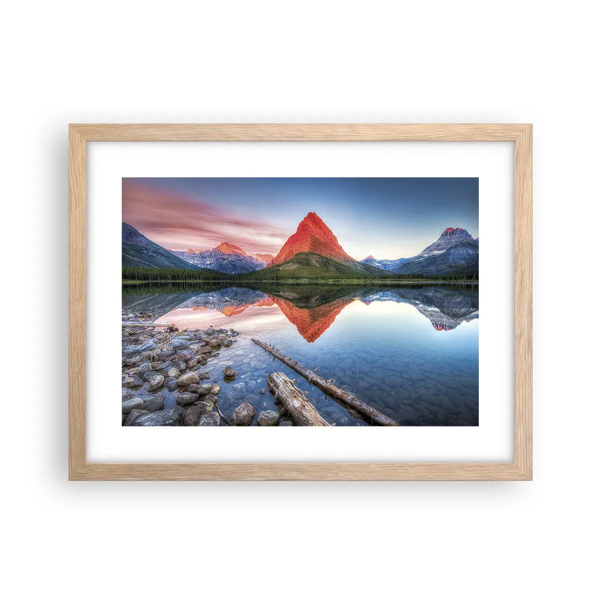 Poster in einem Rahmen aus heller Eiche - Hitze und Kälte - 40x30 cm