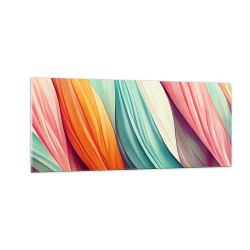 Glasbild - Bild auf glas - Regenbogengewebe - 100x40 cm