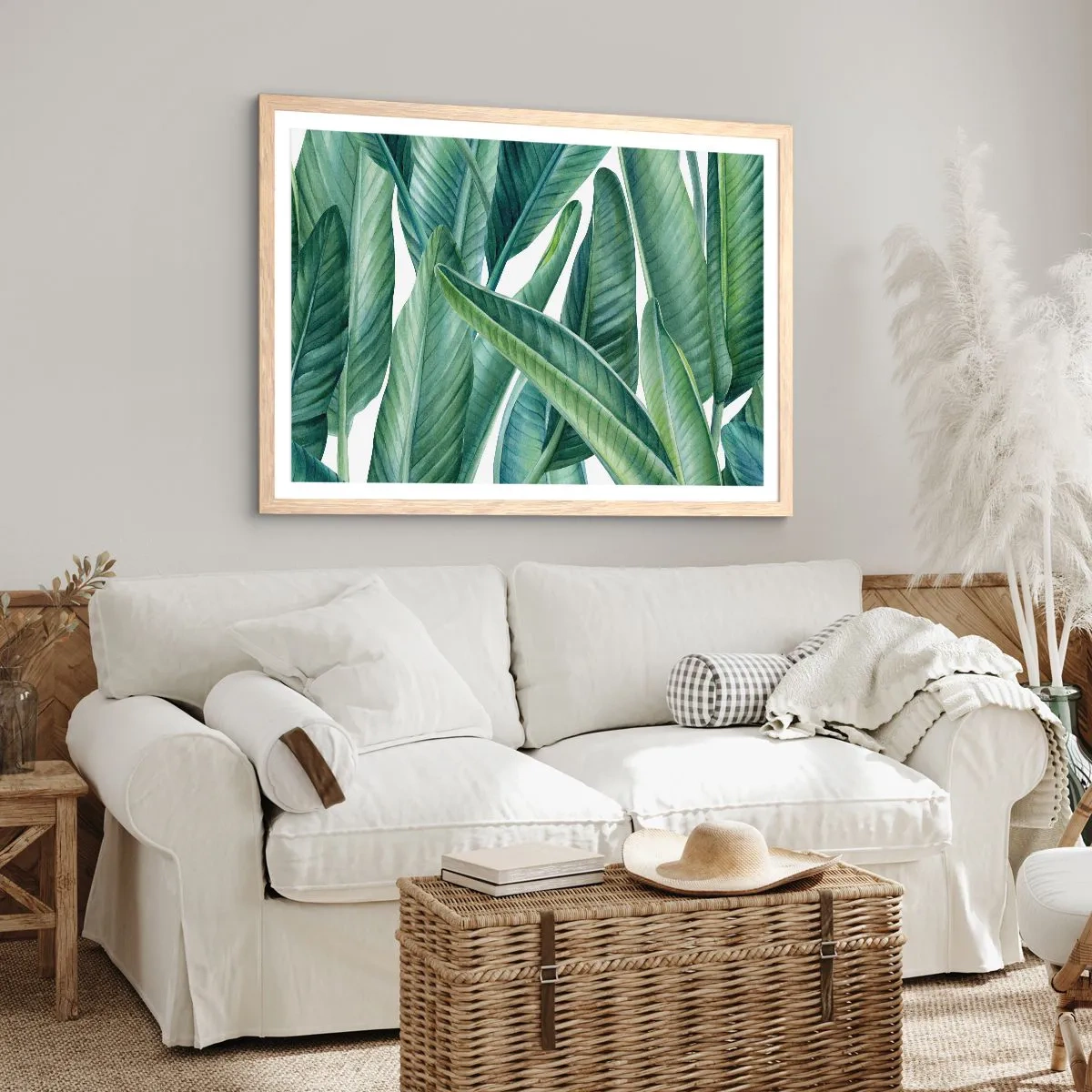 Poster in einem Rahmen aus heller Eiche - An und für sich Grün - 50x40 cm