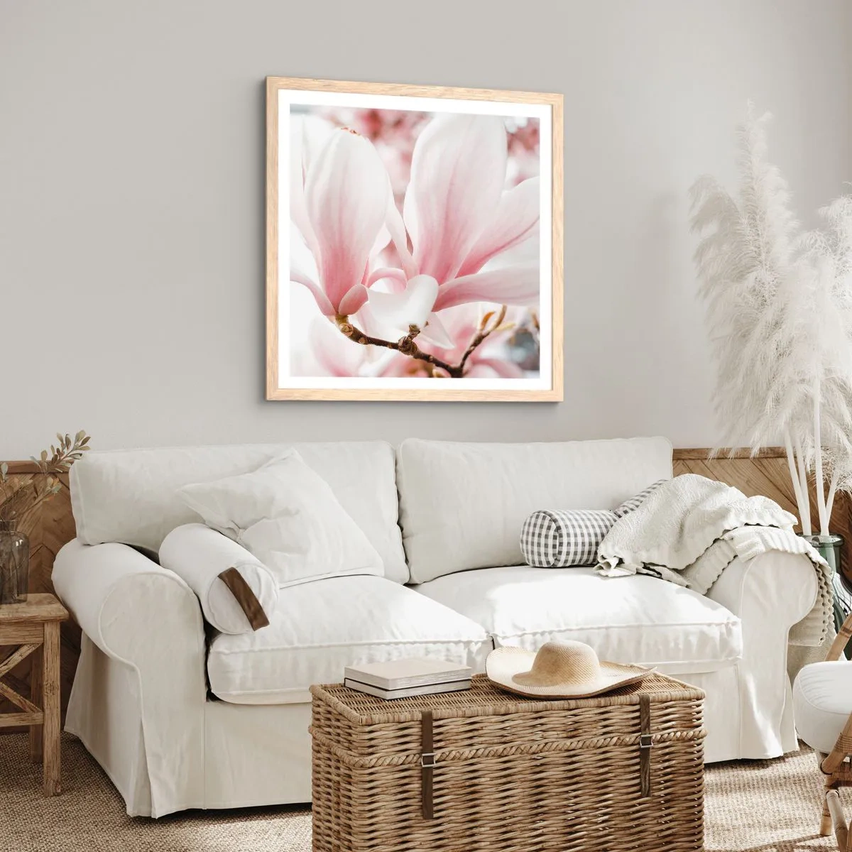 Poster in einem Rahmen aus heller Eiche - Eine Fülle von Zärtlichkeit - 60x60 cm