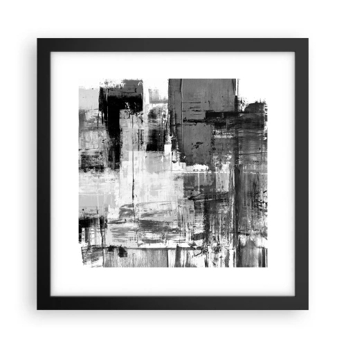 Poster in einem schwarzem Rahmen - Wunderschönes Grau - 30x30 cm