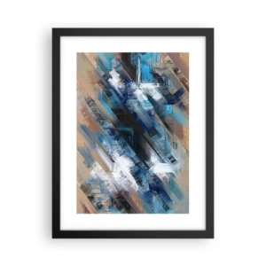 Poster in einem schwarzem Rahmen - Auf einer blauen Diagonale - 30x40 cm
