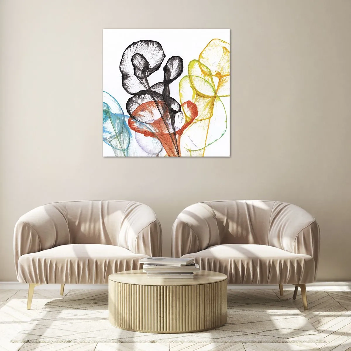 Glasbild - Bild auf glas - Blumen mit Seele - 50x50 cm