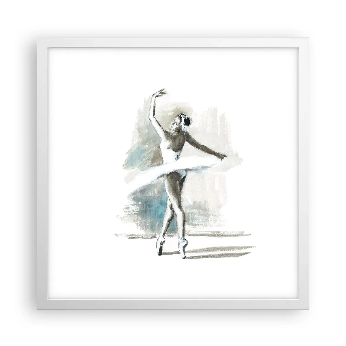 Poster in einem weißen Rahmen - In einen Schwan verzaubert - 40x40 cm
