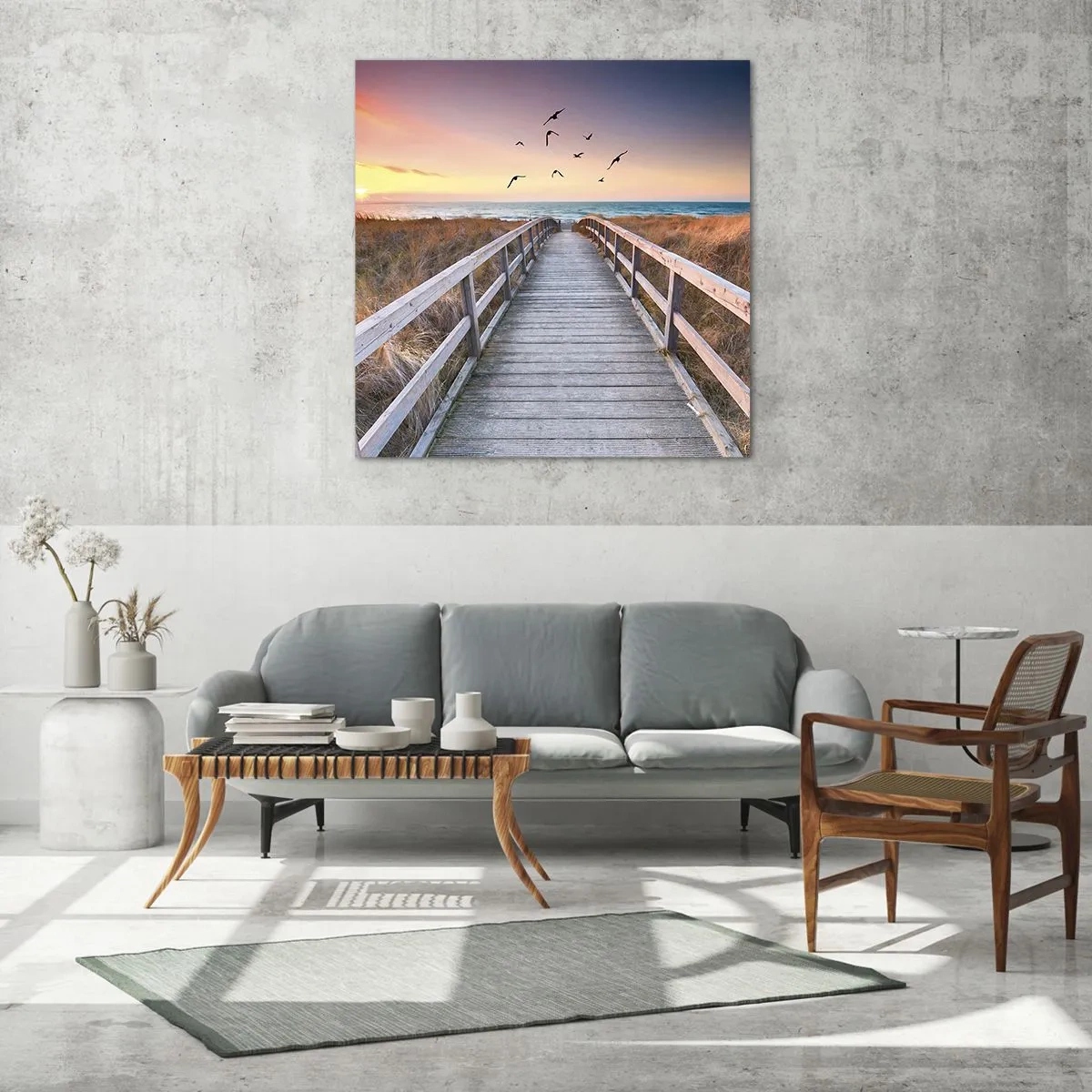 Glasbild - Bild auf glas - Der Raum für Auffliegen - 70x70 cm