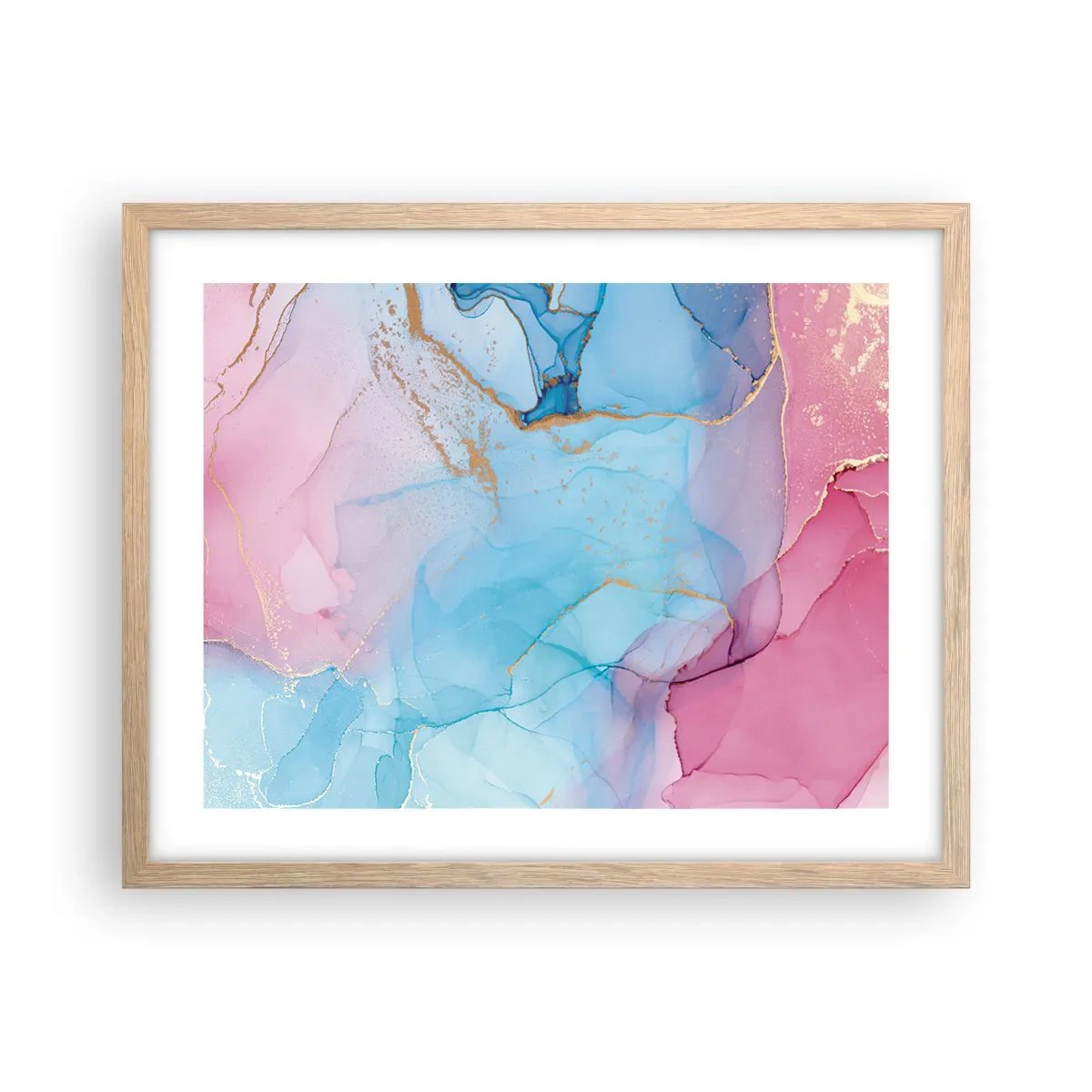 Poster in einem Rahmen aus heller Eiche - Begegnung und Durchdringung - 50x40 cm