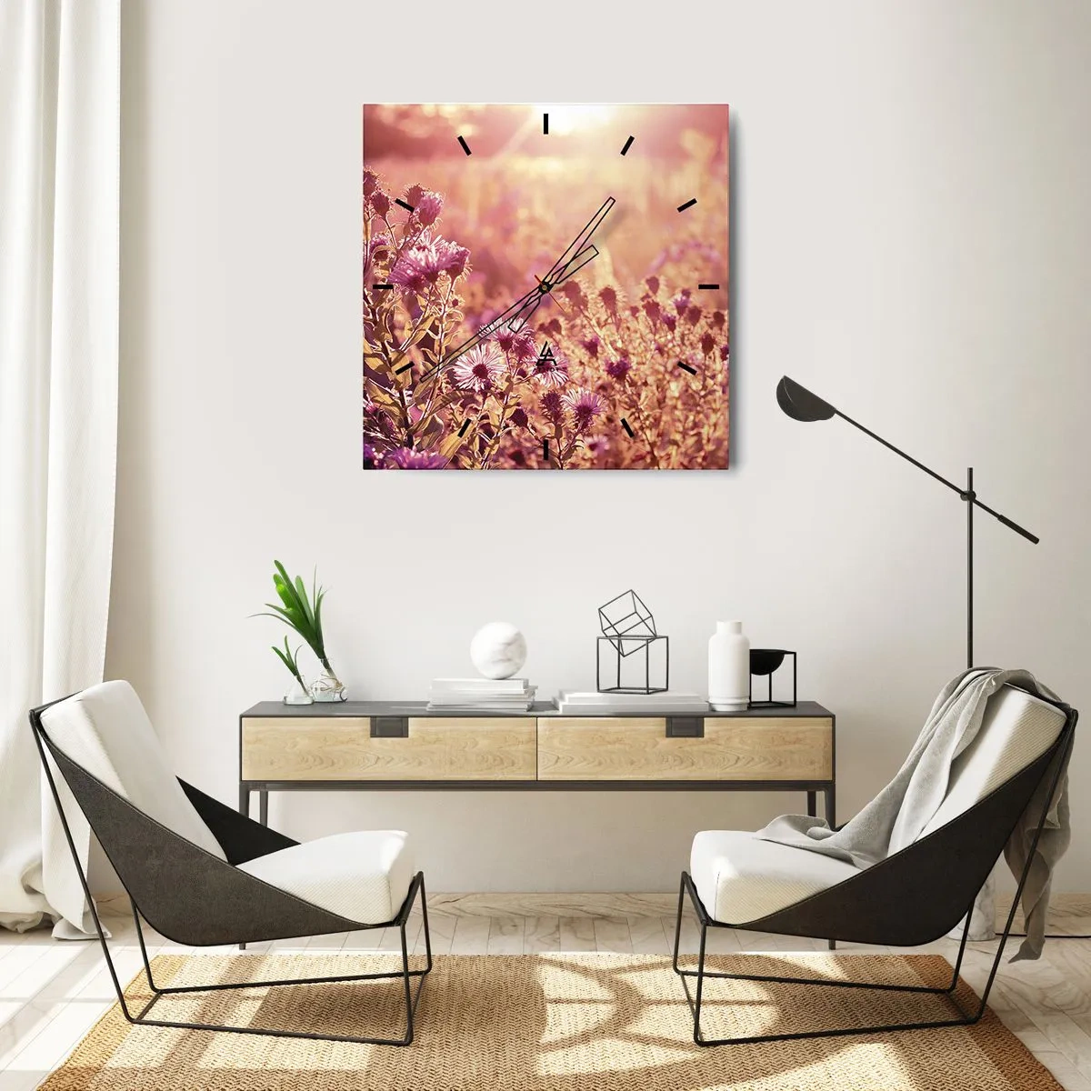 Wanduhr - Glasuhr - Bevor der Sommer vorbei ist - 40x40 cm