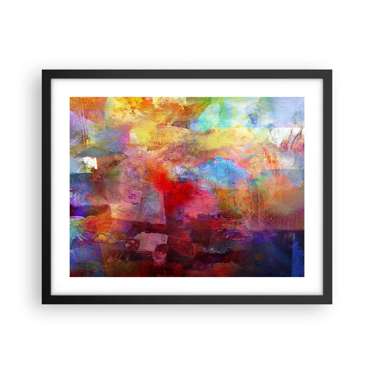 Poster in einem schwarzem Rahmen - Schau in den Regenbogen - 50x40 cm