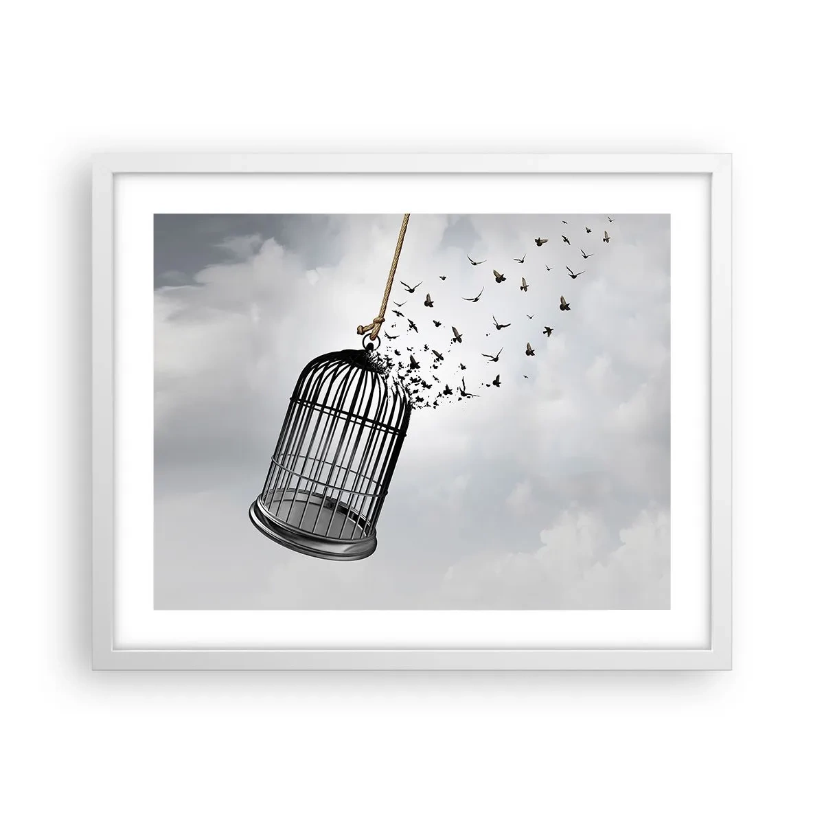 Poster in einem weißen Rahmen - Glaube ... Hoffnung ... Freiheit! - 50x40 cm