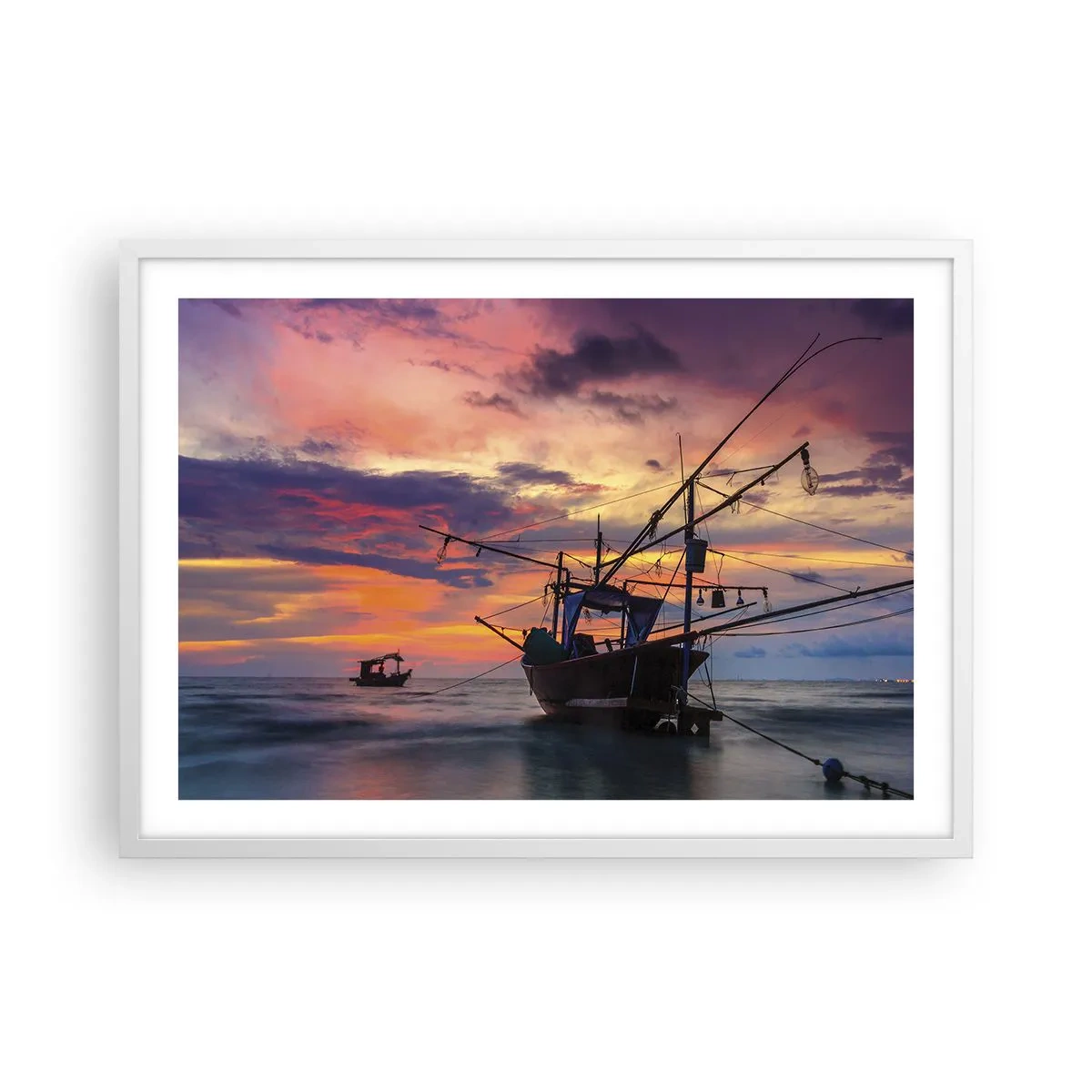 Poster in einem weißen Rahmen - Exotischer Abend - 70x50 cm