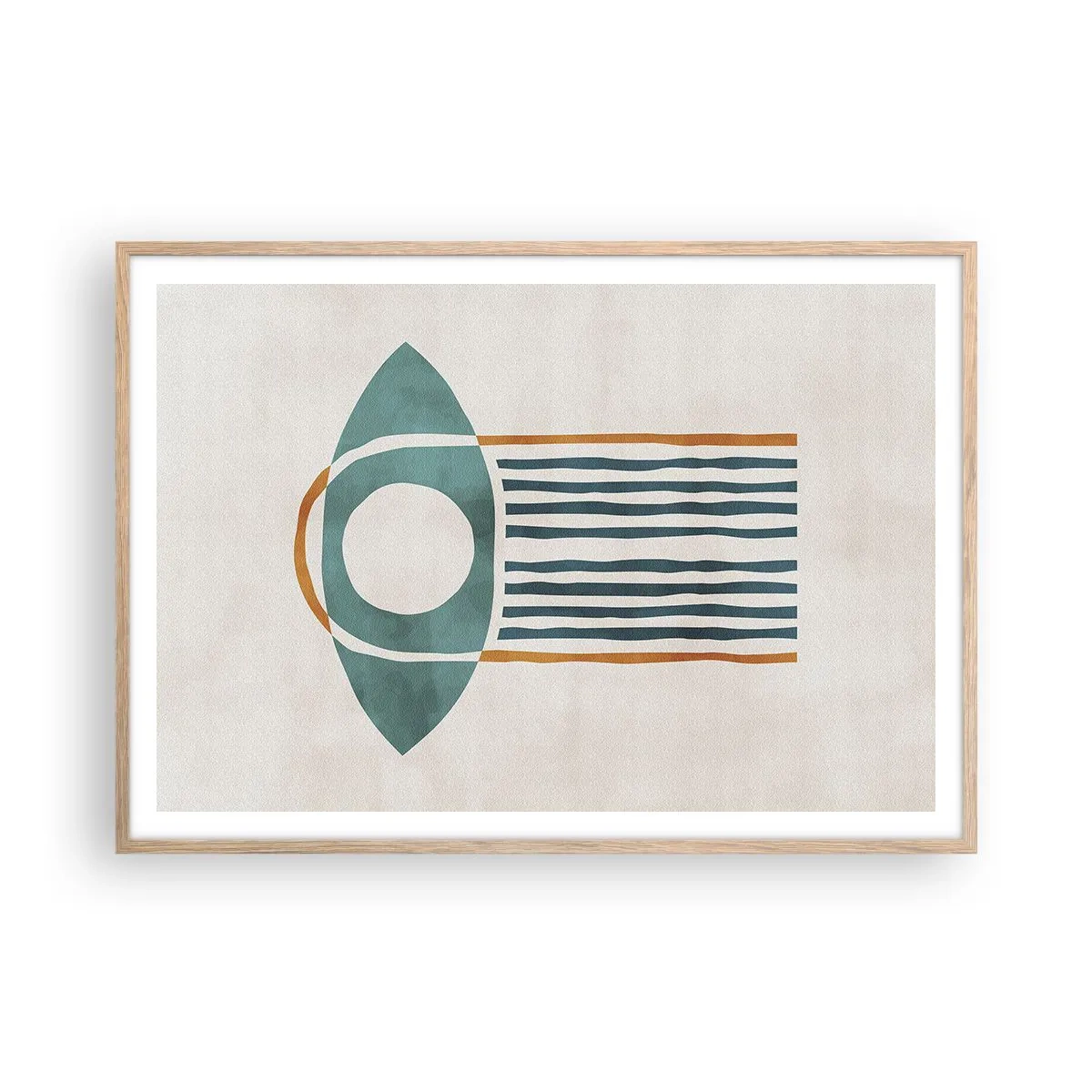 Poster in einem Rahmen aus heller Eiche - Zeichen und Rituale - 100x70 cm