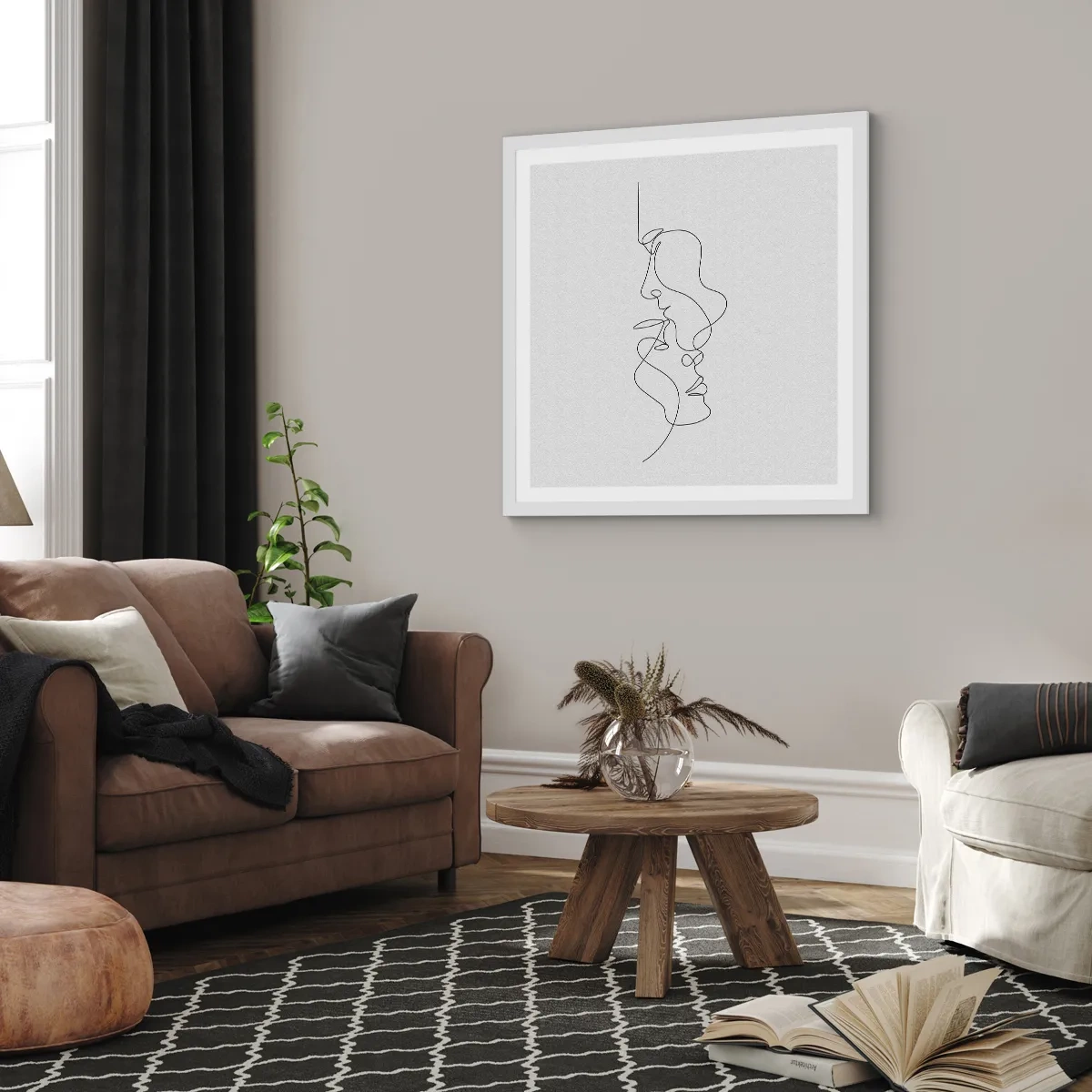 Poster in einem weißen Rahmen - Die Hitze bitterer Begierden - 40x40 cm