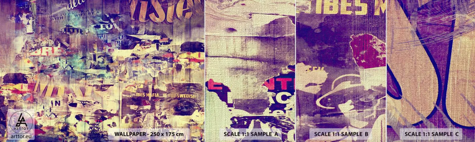 Fototapeten Muster Premium Canvas - Und das ist alles, was es geben wird - Graffiti, Wandgemälde, Grafik - 100x30 cm