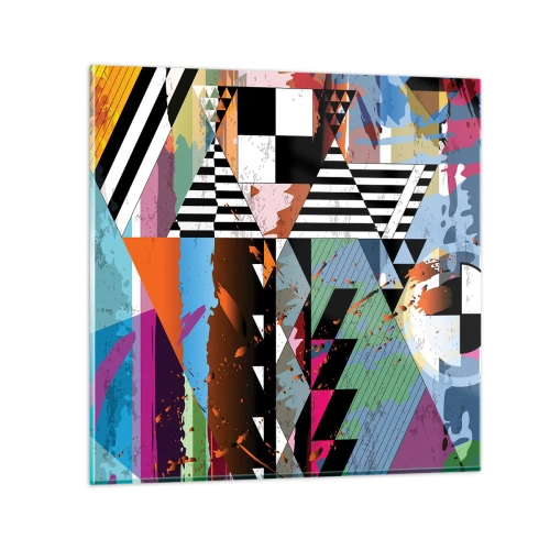 Glasbild - Bild auf glas - Geometrisch und organisch - 70x70 cm